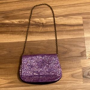 Deepa and Gurnani purple beaded evening bag